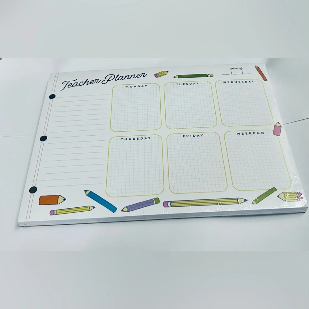 New Teacher Planner Scheduler Days of the Week Weekend Pencil Design Elum Design